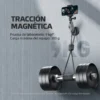 Ilustración de la prueba de tracción magnética de laboratorio, con aclaración de carga máxima del equipo de 300 gramos.