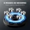 Ilustración de los seis imanes de neodimio integrados en la base magnética del soporte Telesin.