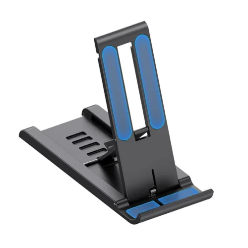 Soporte para celular y tablet plegable Usams ZJ070 color negro con almohadillas antideslizantes