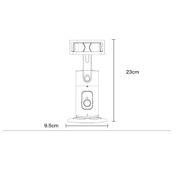 Medidas del soporte inteligente Yesido SF16: 23 cm de alto y base de 9.5 cm