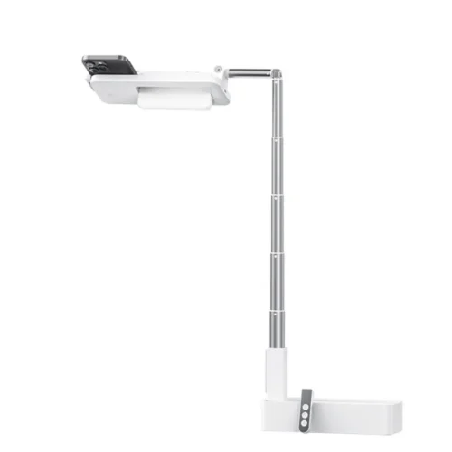 Soporte para celular para grabar Usams ZB265 Soporte para celular para grabar Usams ZB265 blanco con barra telescópica extendida, luz LED y control remoto