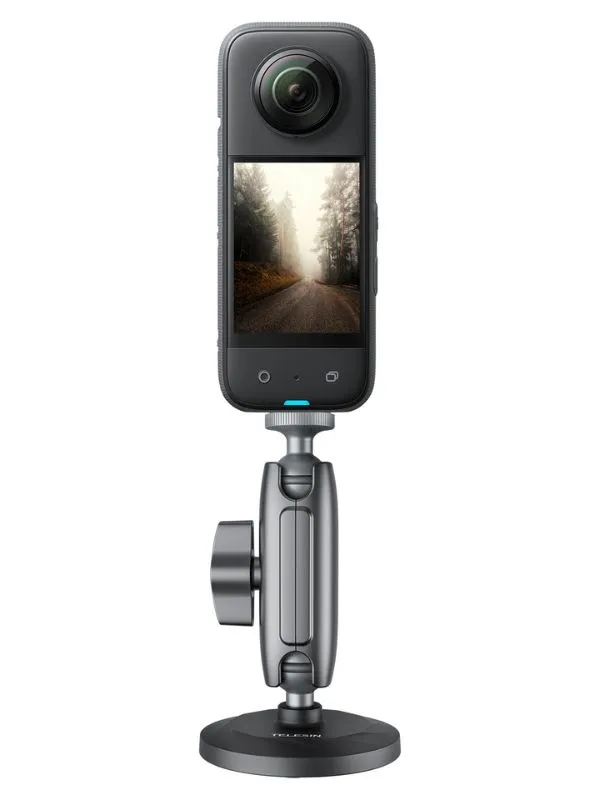 Soporte Magnético para creación de contenidos Telesin | Compatible con Celular, GoPro y Cámaras | Giro 360° y Base Antideslizante