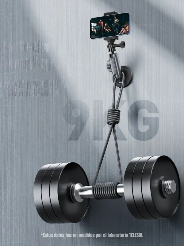 Soporte Magnético para creación de contenidos Telesin | Compatible con Celular, GoPro y Cámaras | Giro 360° y Base Antideslizante