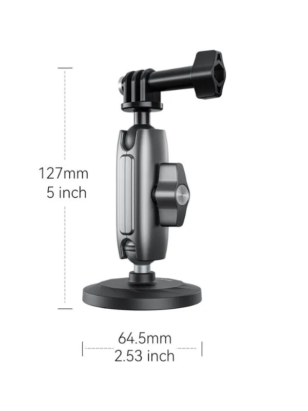Soporte Magnético para creación de contenidos Telesin | Compatible con Celular, GoPro y Cámaras | Giro 360° y Base Antideslizante