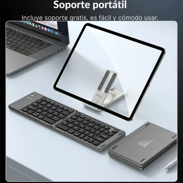 Teclado Yesido KB27 con soporte incluido Teclado Bluetooth plegable Yesido KB27 con soporte para tablet incluido