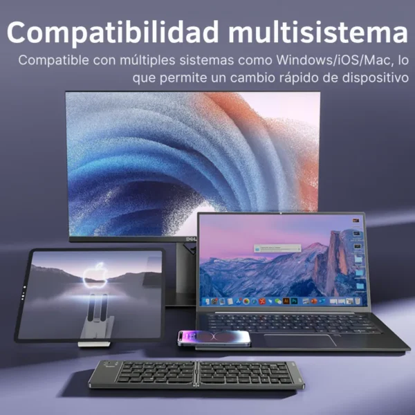 Teclado Yesido KB27 compatibilidad multisistema Teclado Bluetooth plegable Yesido KB27 compatible con Windows, Mac, iPad y celular
