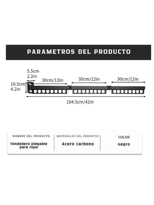 Tendedero colgador de ropa Yafeibathroom 7120 – Plegable y Desmontable de Acero de Carbono