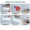Tendedero colgador de ropa Yafeibathroom 7120 – Plegable y Desmontable de Acero de Carbono
