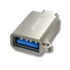 Adaptador OTG Joyroom tipo C a USB 3.0 de aleación de aluminio, vista principal sobre fondo blanco