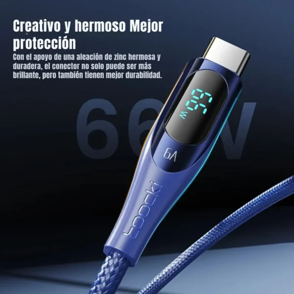 Cable Toocki USB-A a Type-C 66W chip de protección E-Marker