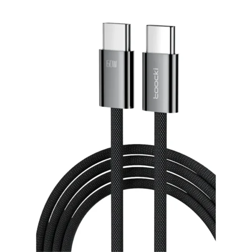 Cable Toocki Type-C a Type-C 60W ultradelgado color negro